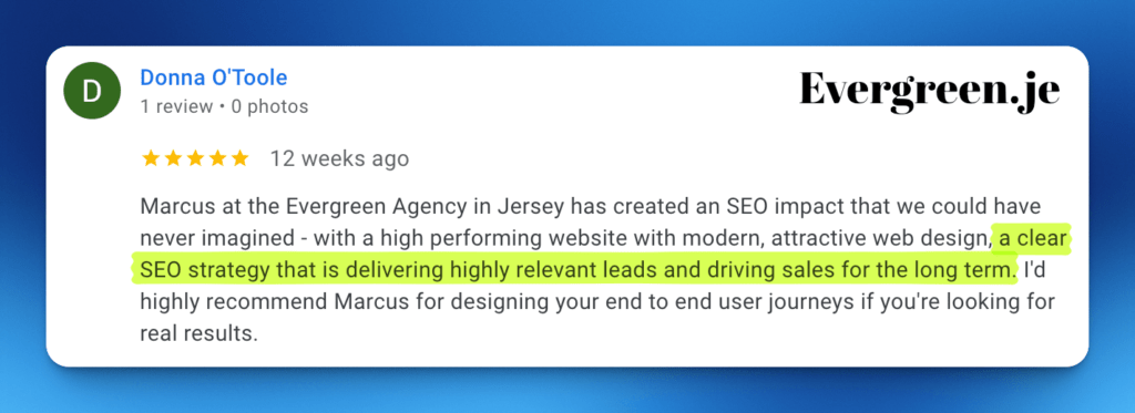 Google Business Profile Client Reviews and Testimonials Screenshots for Evergreen.je 08